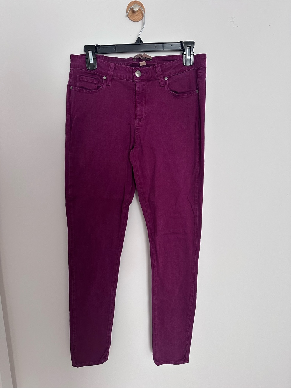 Women’s Paige Deep Plum Skinny Jeans (Verdugo)